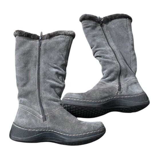 G.H.BASS Womens Wanda Winter Boots Gray Suede Fur Lined SZ 7.5 M Zipper Comfort - Picture 3 of 12